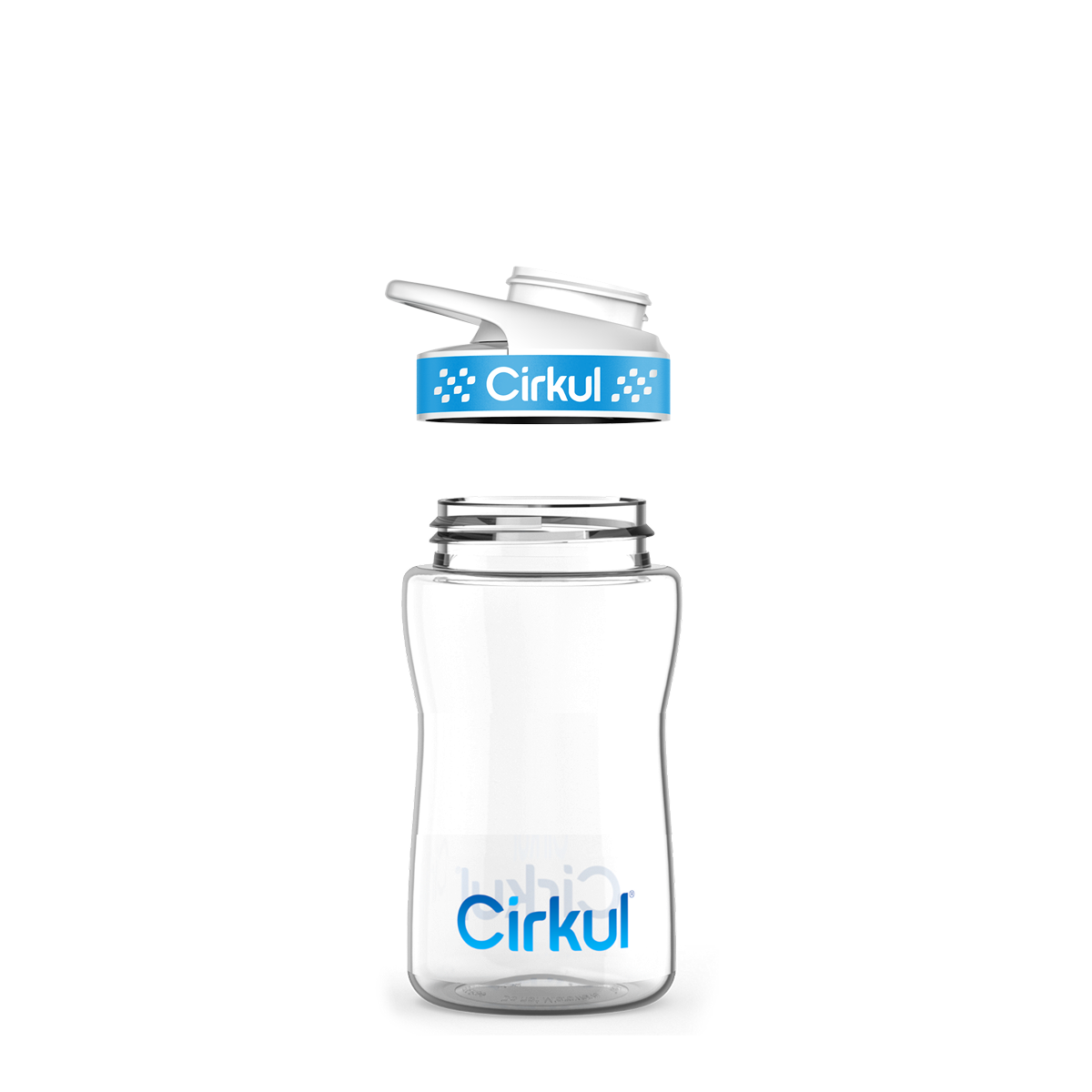 12oz. Plastic Bottle with Blue Comfort Grip Lid
