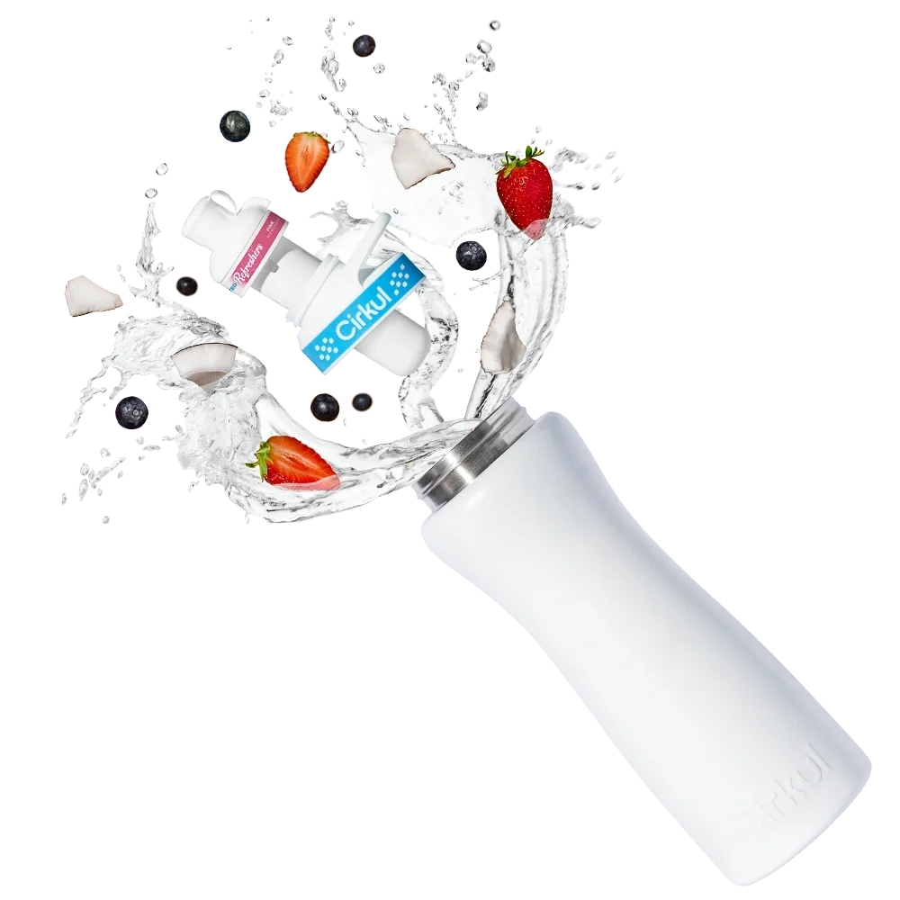 22oz. White Stainless Steel Bottle & Comfort-Grip Lid